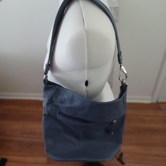 Stone & Company Blue Gray Leather Bucket bag - Picture 2 of 7